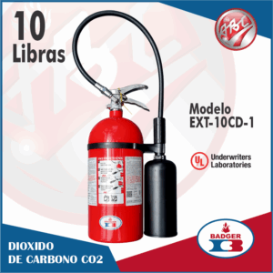 Extintor Badger de 10 Libras de CO2