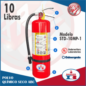 Extintor de 10 Libras de PQS Badger