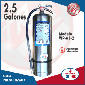 Extintor de Agua Presurizada de 2-5 Galones - BADGER